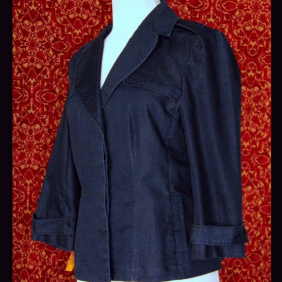 WILLIE SMITH dark blue cotton blend jacket 8✨ - Picture 3 of 7
